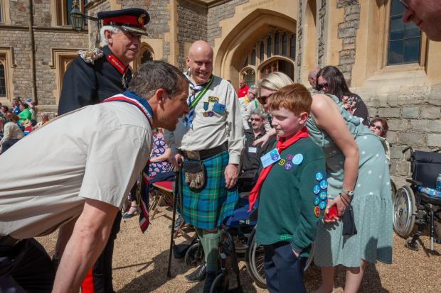 The Northern Echo: Proud Louis Jackison with chief scout Bear Grylls