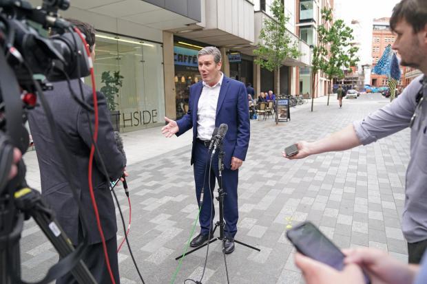 The Northern Echo: The Labour leader addressed the media in London this evening (May 6). Picture: PA MEDIA.