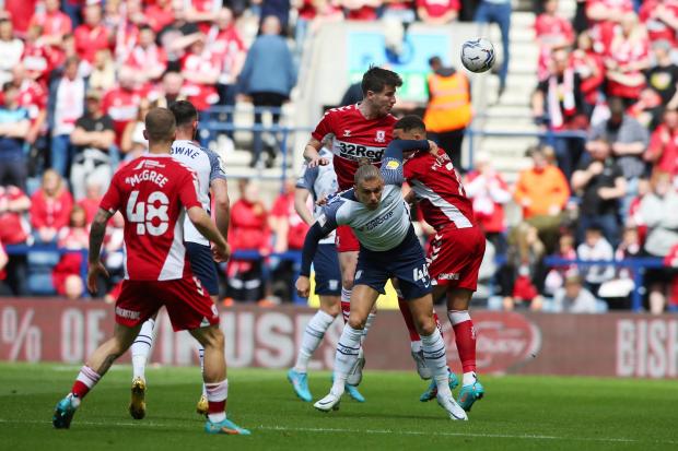 The Northern Echo: The Boro players in action at Preston.