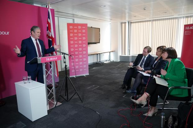 The Northern Echo: Labour leader Sir Keir Starmer makes a statement about 'beergate' yesterday. Picture: PA MEDIA.