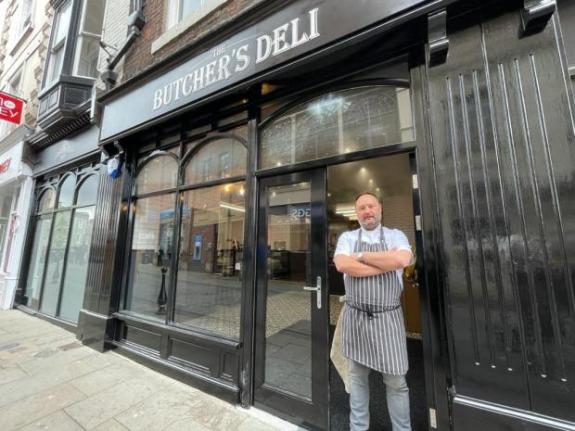 The Northern Echo: Head chef Keith Curtis outside The Butcher's Deli. Picture: JIM SCOTT The Northern Echo: Head chef Keith Curtis outside The Butcher's Deli. Picture: JIM SCOTT