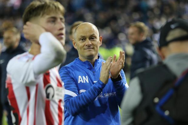 Sunderland head coach Alex Neil celebrates in the wake of his side's play-off semi-final success at Sheffield Wednesday