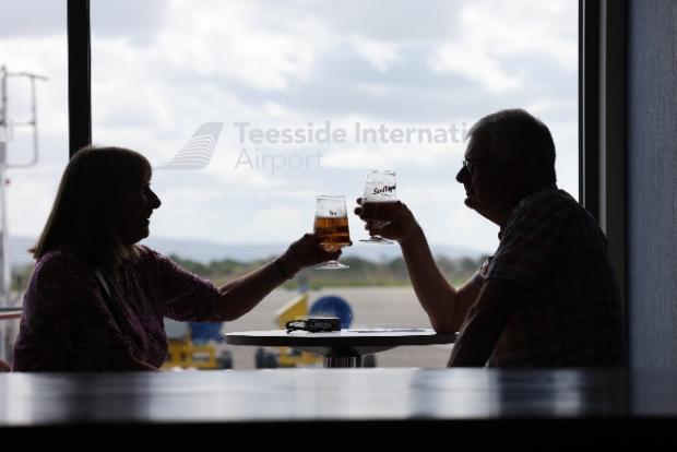 The Northern Echo: Shirley and Peter Upton enjoying a drink before take off