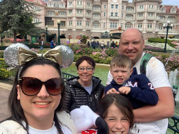 The Northern Echo: The Connors on their holiday at Disneyland Paris. From left mum Deanne, grandmum Mary, dad James, Finley and Lola 