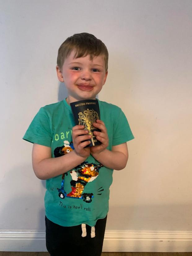 The Northern Echo: Finley Connor with his new passport 