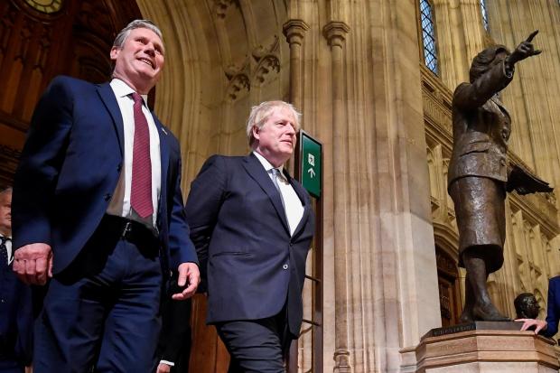 The Northern Echo: Prime Minister Boris Johnson (right) with the leader of the Labour Party Sir Keir Starmer ahead of the State Opening of Parliament Picture: Toby Melville/PA
