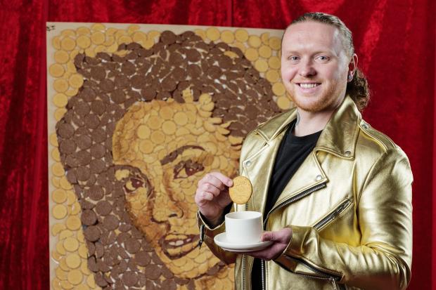 The Northern Echo: Nathan Wyburn said he jumped at the chance to create Alesha Dixon's portrait in biscuits. Picture: Taylor Herring
