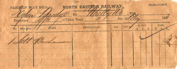 The Northern Echo: Mr Buchanan had sent a "lett" from Egton Bridge to Whitby on the 9.21am train for a cost of 3d - do you think it was a letter?
