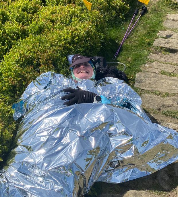 The Northern Echo: Injured runner Sarah Norman awaits rescue, wrapped in foil blankets to keep warm
