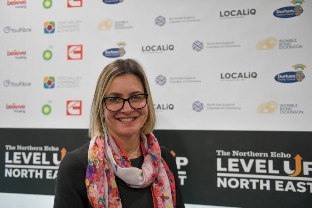 The Northern Echo: Kate Matthews at the Level Up partners wall