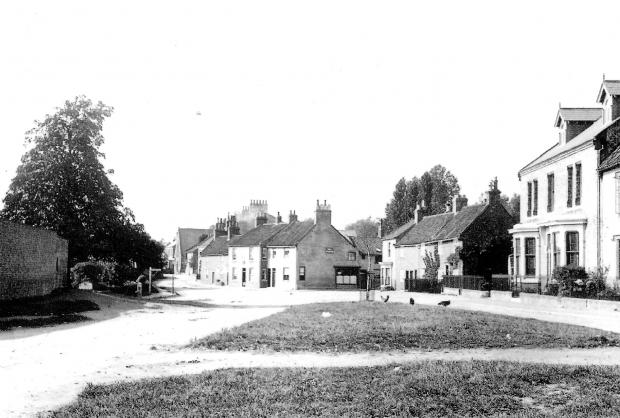 The Northern Echo: Looking west from Hurworth green towards the junction with Roundhill Road, which is today, on the right, the site of the village store