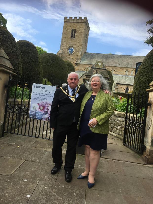 The Northern Echo: Durham County Council chairman Watts Stelling and flower festival organiser Councillor Anita Savory