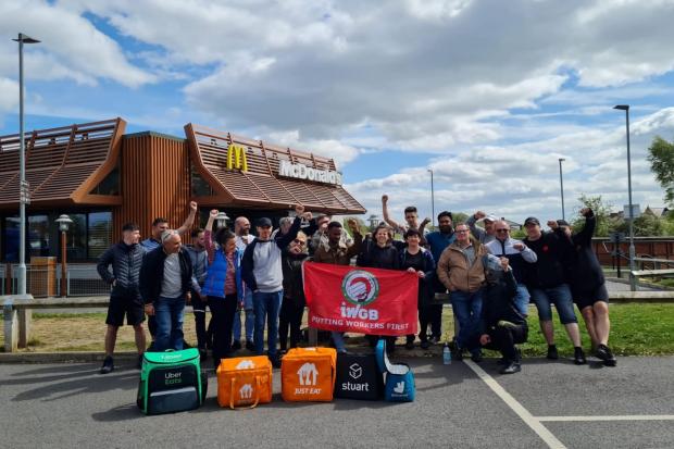 Delivery drivers in Darlington held a meeting with the Independent Workers Union of Great Britain in Darlington to organise the strike and pickets happening this week. Picture: MORGAN POWELL