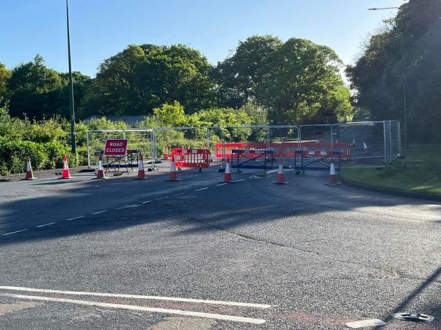 The Northern Echo: The area where the sink hole has appeared Picture: CONSETT POLICE