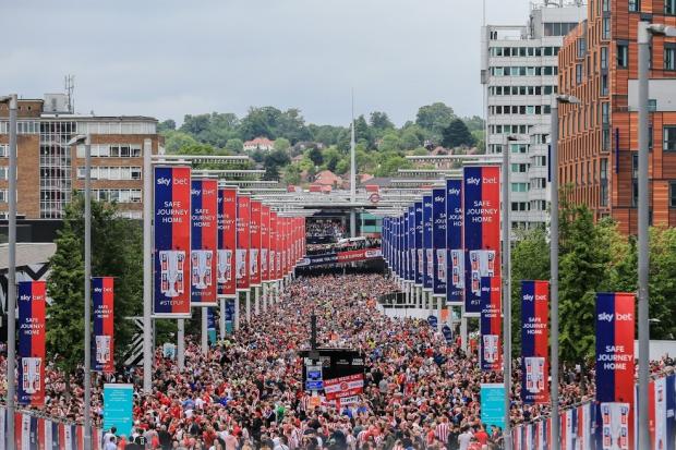 Sunderland fans pack out Wembley Way ahead of the 2019 play-off final