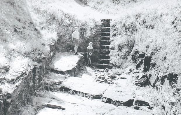 The Northern Echo: STANWICK CAMP: Two boys in November 1960 exploring the remains of the Brigantes' fort