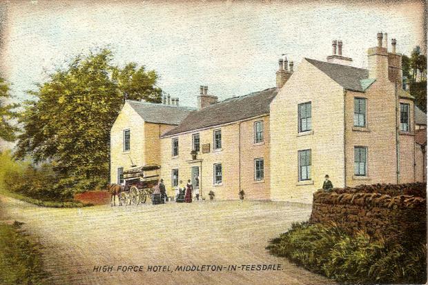 High Force Hotel on a 120-year-old postcard, as it would have looked when Dr Manson and the field club visited