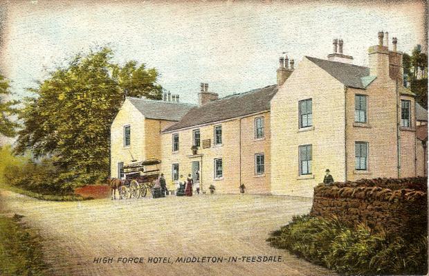The Northern Echo: High Force Hotel on a 120-year-old postcard, as it would have looked when Dr Manson and the field club visited