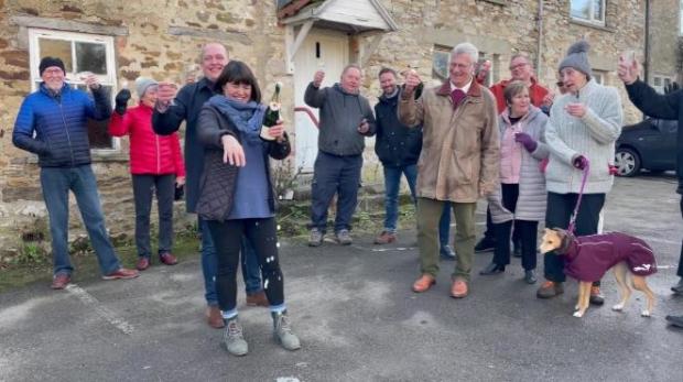 The Northern Echo: Supporters of the Skeeby community pub scheme celebrate the purchase of The Traveller's Rest in January