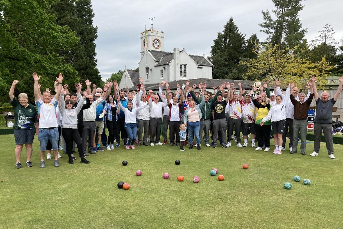 Bowlers gather in South Park, Darlington, to remember Andy Dixon. Picture: Peter Barron