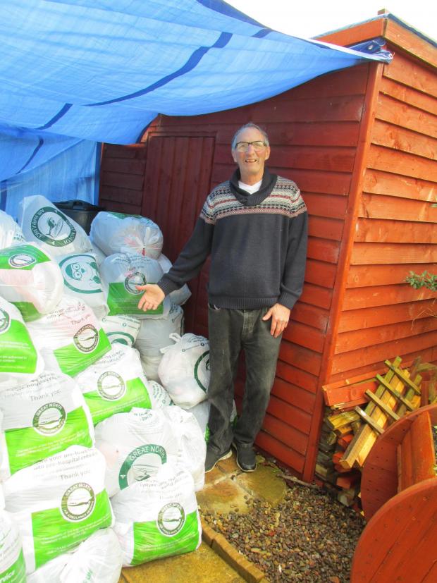 The Northern Echo: Peter Harris and some of the clothing donations he has kept at his Murton home