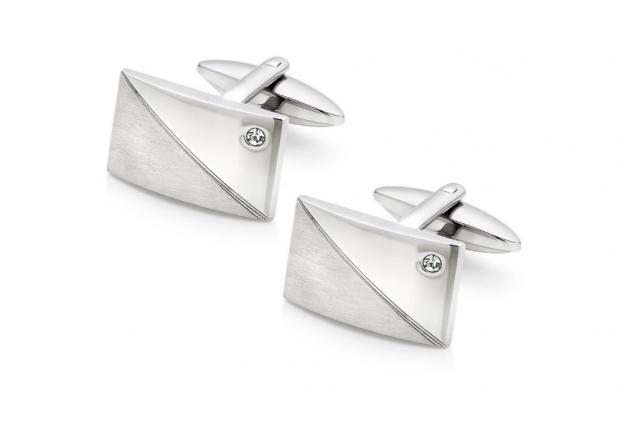 The Northern Echo: Stainless Steel Cubic Zirconia Cufflinks. Credit: Beaverbrooks
