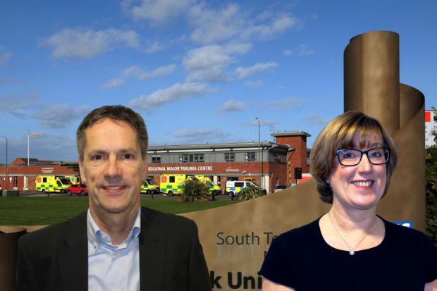 Dr Mike Stewart, chief medical officer at South Tees Hospitals NHS Foundation Trust and Dr Hilary Lloyd, chief nurse
