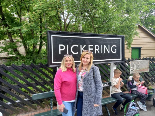 The Northern Echo: My mum and me at Pickering station. Credit: HANNAH COLLEY