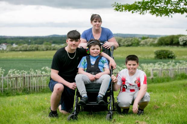 The Northern Echo: Louise Jackson with her son, Chase, Kurt and Myles. Picture: SARAH CALDECOTT