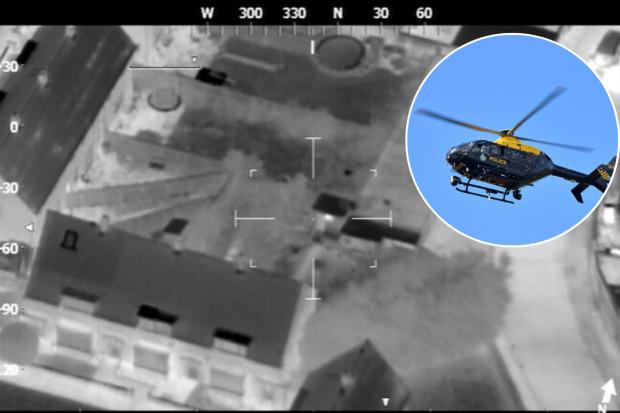 Police helicopter picks up heat source of suspected robbers in Sunderland Picture: NPAS/NORTHERN ECHO