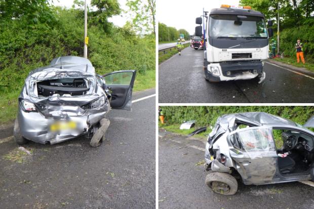 Two people were taken to hospital after a crash involving a lorry and car on the Sunderland Highway, in Washington Picture: TWFRS