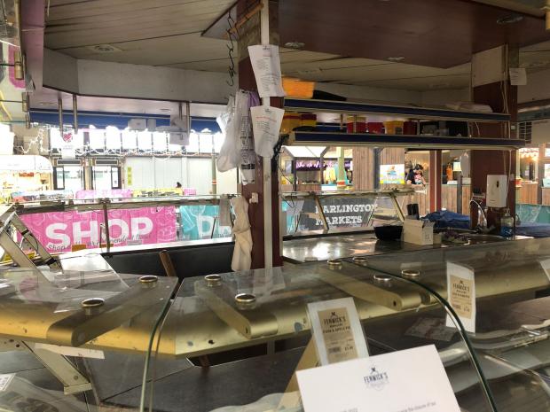 The Northern Echo: The former butcher's stall stands empty inside the market. Picture: The Northern Echo