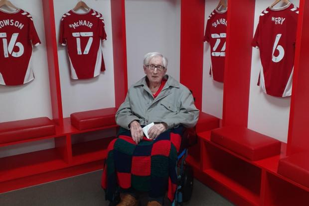 Lifelong Middlesbrough fan Frank Pinkney visited the Riverside Stadium ahead of his 100th birthday