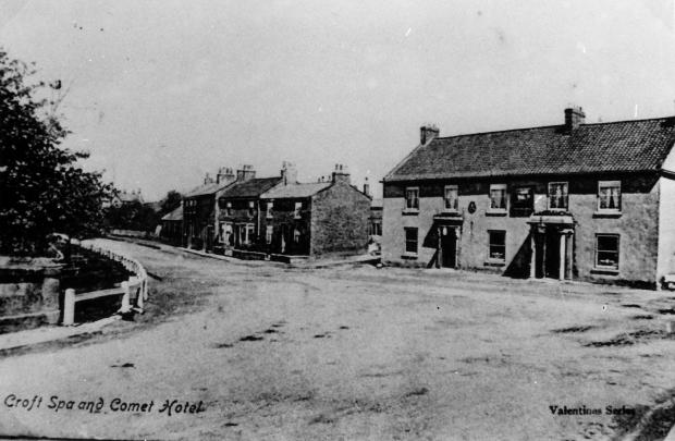 The Northern Echo: An Edwardian picture of Tees View, with the Comet on the right hand side and the shops facing on to the Great North Road beside the river