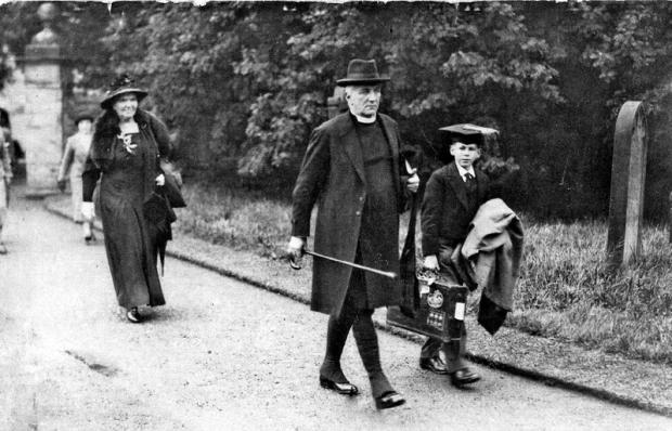 The Northern Echo: The Dean of Durham, Cyril Argentine Allington (1872-1955) and his wife, Hester Margaret (nee Lyttelton), c.1936. They are photographed with a young Durham Cathedral chorister, Stephen Hancock, who was born in Bishop Auckland. He later became a household