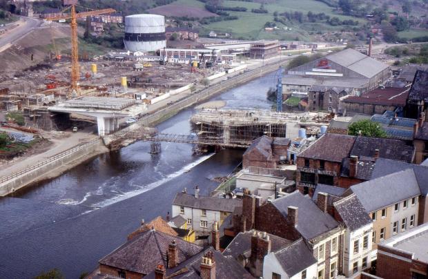 The Northern Echo: A view from the castle, looking over Silver Street and Fowlers Yard towards Framwellgate Waterside in the 1960s. Note the gas holder belonging to Sidegate Gas Works