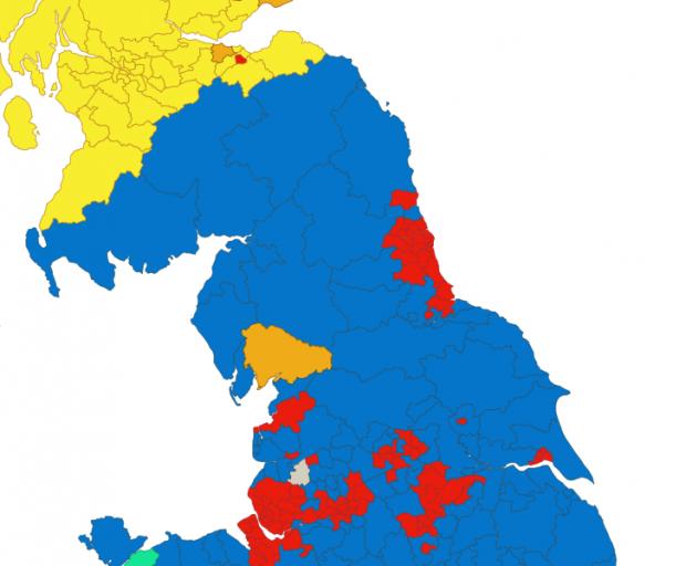 The Northern Echo: The political make-up of the North East after the 2019 election. Picture: NORTHERN ECHO.