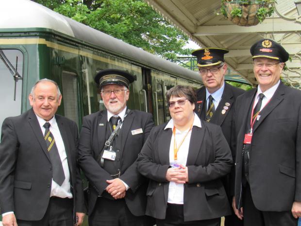 The Northern Echo: Some of the staff on the first Weardale Railway journey. Picture: HFPR.