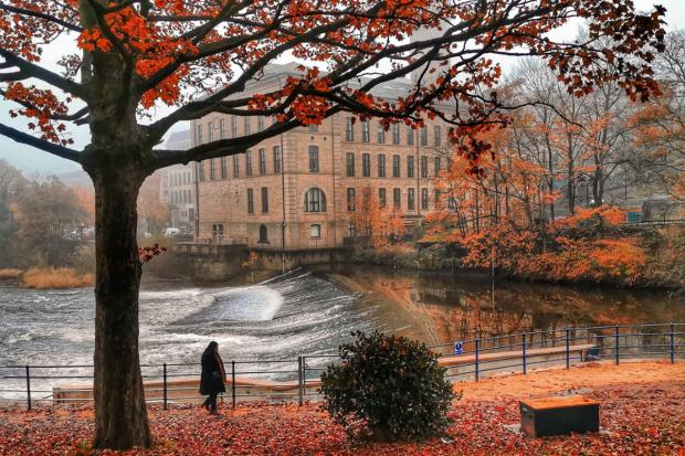 The Northern Echo: Photo by John Shackleton shows the iconic Salts Mill from Robert’s Park, Saltaire.