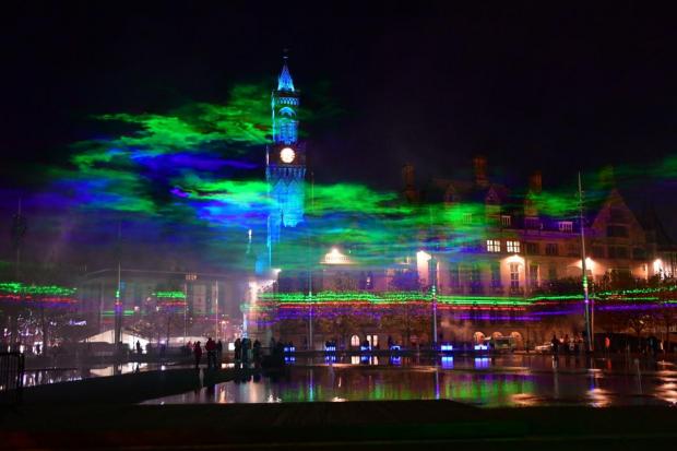 The Northern Echo: A stunning image of Bradford's City Park during the Bradford is #LiT project.