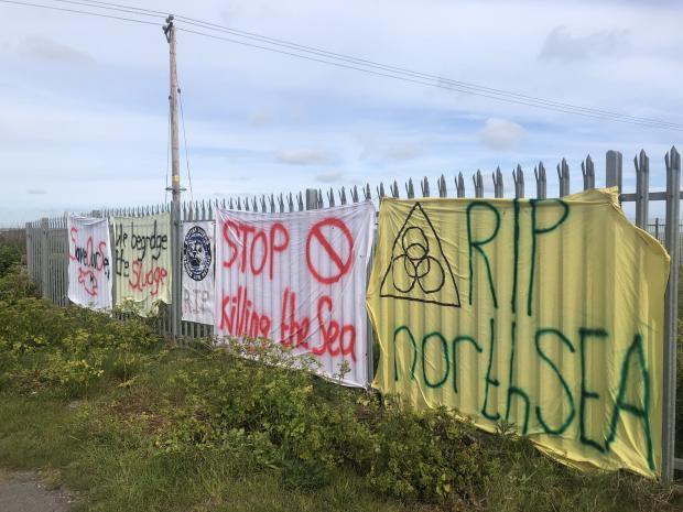 The Northern Echo: Banners were erected at the protest. Picture: The Northern Echo