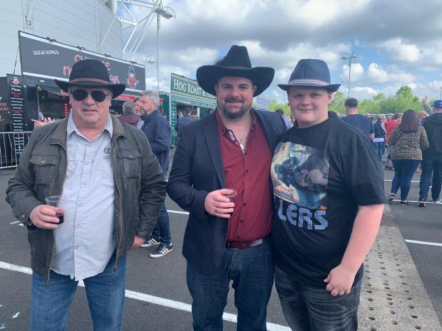 The Northern Echo: Matt Hopton (centre) before The Killers gig started. Picture: PATRICK GOULDSBROUGH.
