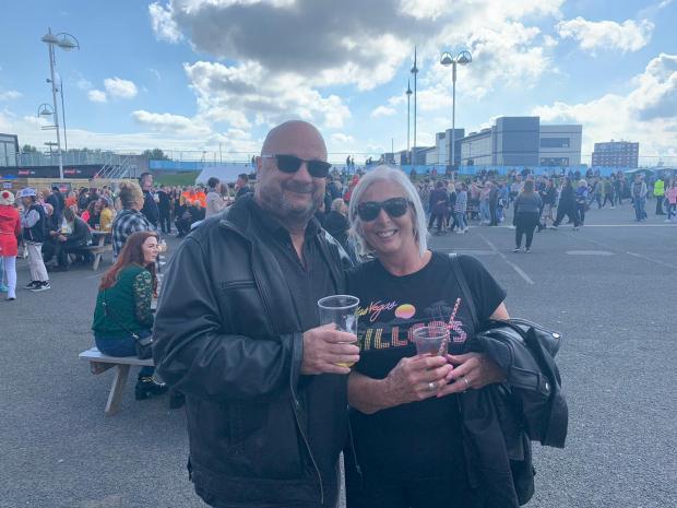 The Northern Echo: Jaennie Jennings and her husband at the concert. Picture: PATRICK GOULDSBROUGH.
