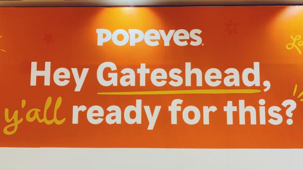 The Northern Echo: This sign from Popeyes popped up in Metrocentre Gateshead. Picture: METROCENTRE.