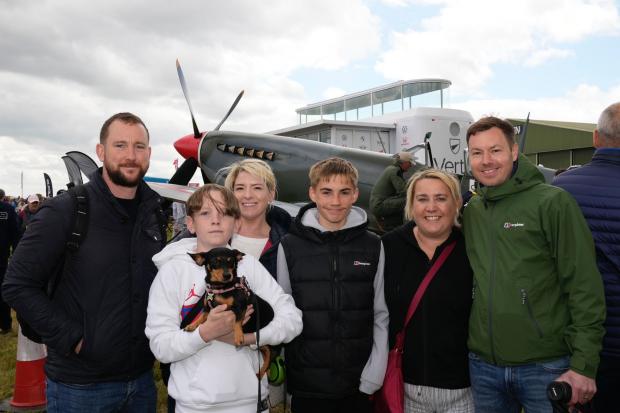 The Northern Echo: Plenty of dogs accompanied their owners to the airshow. Picture: STEVEN CURTIS