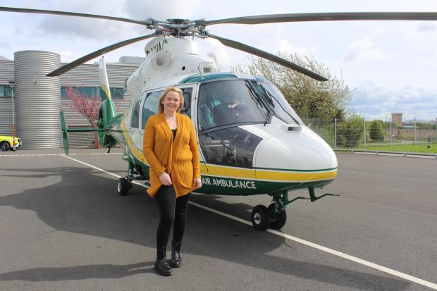 The Northern Echo: Victoria 19 years after the crash next to an air ambulance. Picture: GNAAS