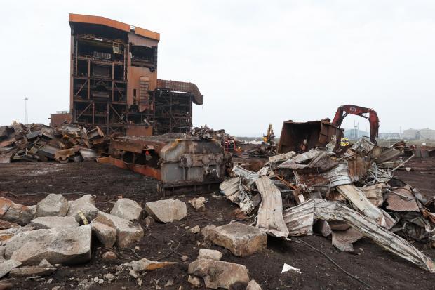 The Northern Echo: Demolition in progress at the Sinter Plant