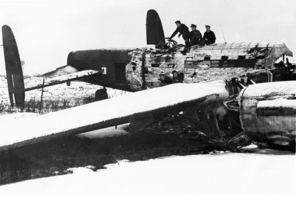 The Northern Echo: The burned out wreckage of KB-700 at the end of the runway at RAF Middleton St George. Picture courtesy of Geoff Hill The Northern Echo: The burned out wreckage of KB-700 at the end of the runway at RAF Middleton St George. Picture courtesy of Geoff Hill
