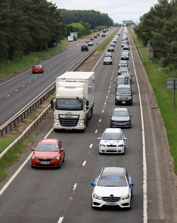 The Northern Echo: Tailbacks beginning to form. Picture: NORTH NEWS