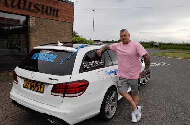 The Northern Echo: Organiser Jay Garside leading the convoy. Picture: NORTH NEWS